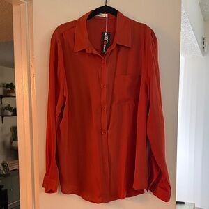 Burnt Orange Button-Up Shirt
